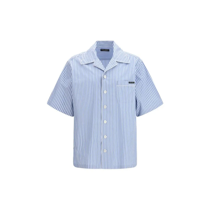 Dolce &amp; Gabbana Blue Cotton Shortsleeve Shirt