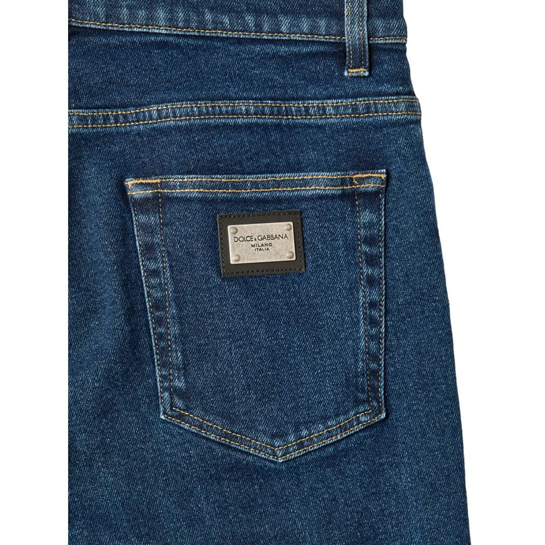 Dolce &amp; Gabbana Blue Cotton Skinny Jeans