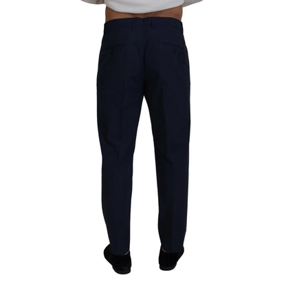 Dolce & Gabbana Blue Cotton Slim Trousers Chinos Pants