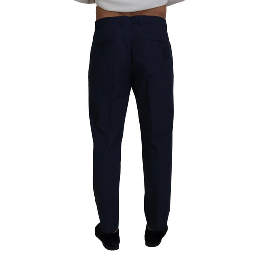 Dolce & Gabbana Blue Cotton Slim Trousers Chinos Pants