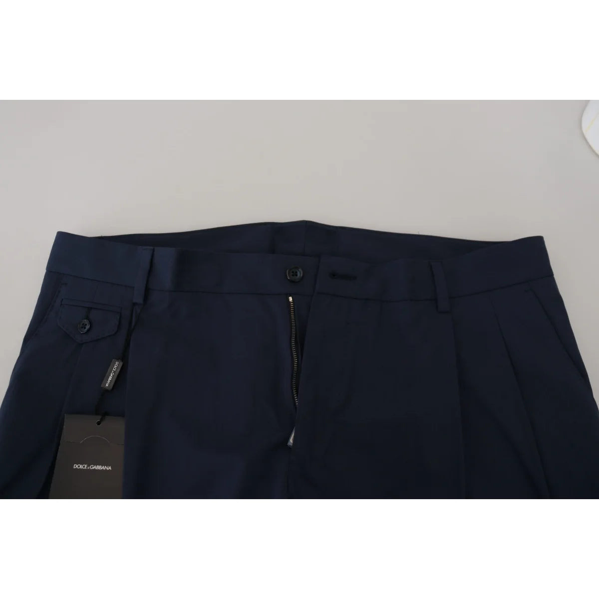 Dolce & Gabbana Blue Cotton Slim Trousers Chinos Pants