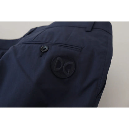 Dolce & Gabbana Blue Cotton Slim Trousers Chinos Pants