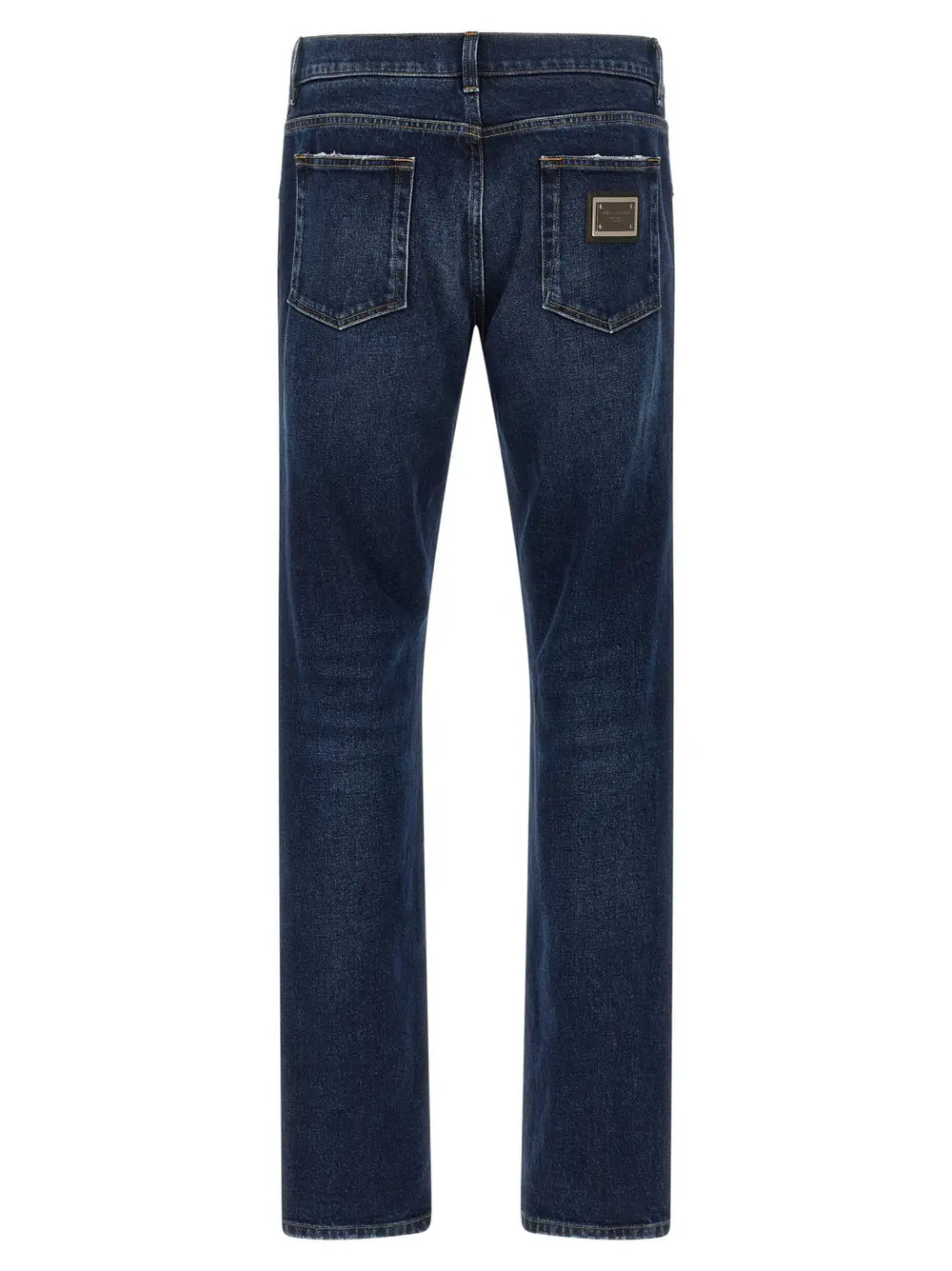 Dolce & Gabbana Blue Cotton Straight-leg Jeans