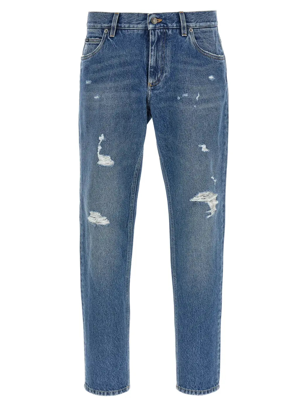 Dolce &amp; Gabbana Blue Cotton Straight-leg Jeans