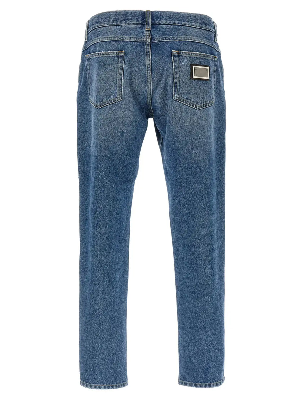 Dolce & Gabbana Blue Cotton Straight-leg Jeans