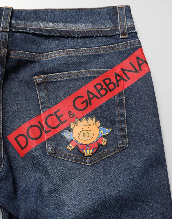 Dolce &amp; Gabbana Blue Cotton Stretch Skinny Men Denim Jeans