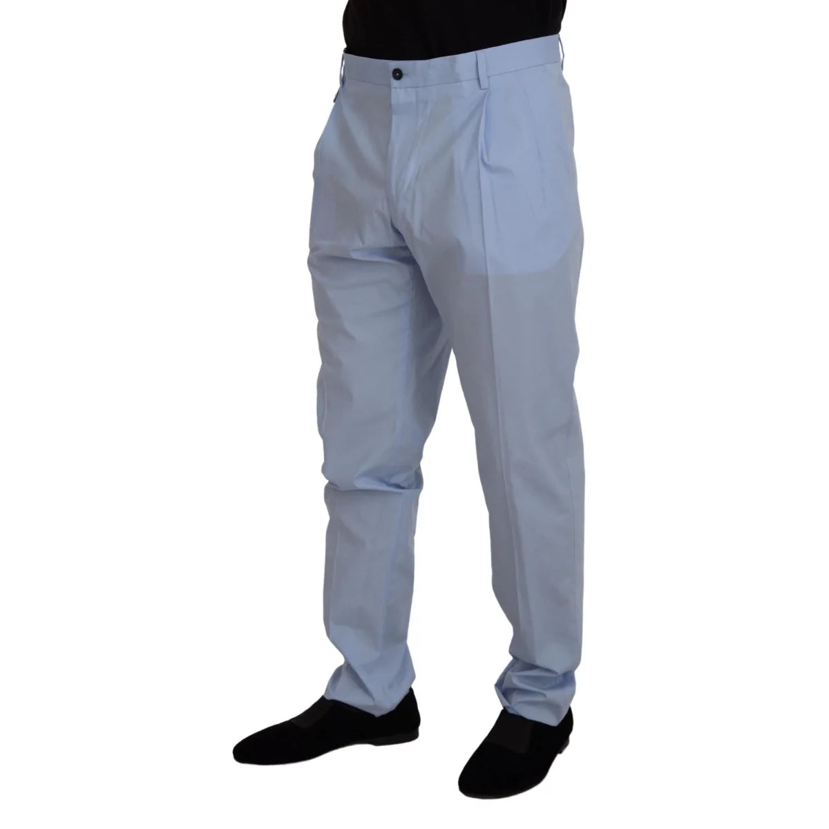 Dolce & Gabbana Blue Cotton Stretch Trousers Chinos Pants