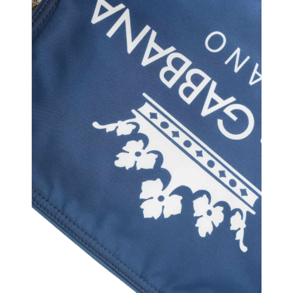Dolce Gabbana Blue Crown Clutch with Logo and Zip Pockets &
