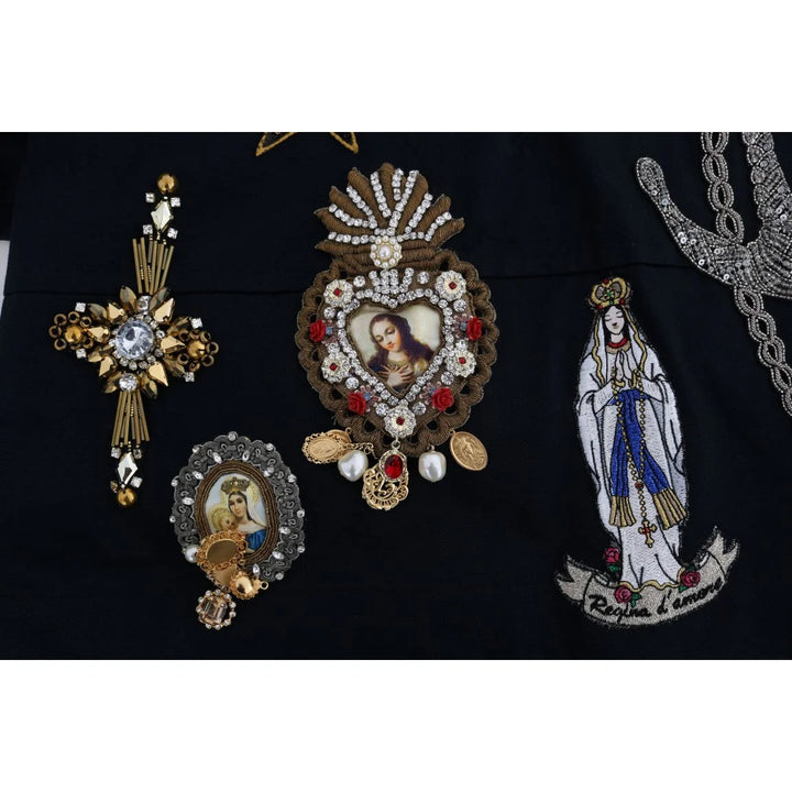 Dolce & Gabbana Blue Crystal MAMMA Sicily Jacket