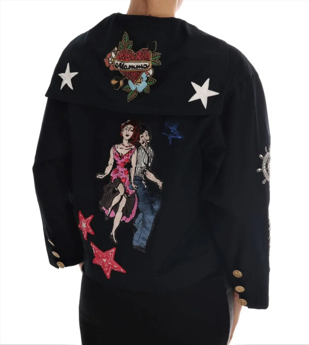 Dolce &amp; Gabbana Blue Crystal MAMMA Sicily Jacket