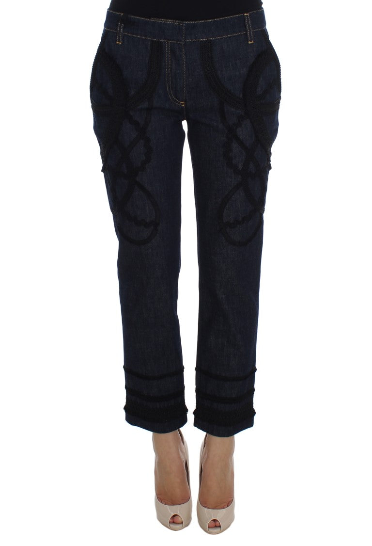 Dolce &amp; Gabbana Blue Denim Cotton Capri Torero Jeans