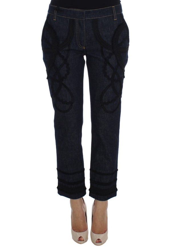 Dolce & Gabbana Blue Denim Cotton Capri Torero Jeans