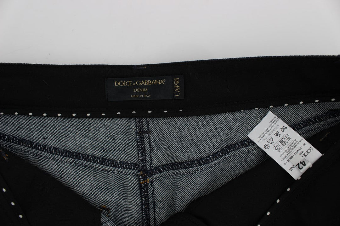 Dolce &amp; Gabbana Blue Denim Cotton Capri Torero Jeans