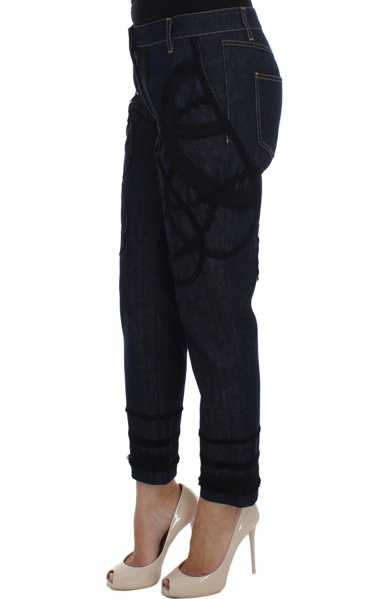 Dolce &amp; Gabbana Blue Denim Cotton Capri Torero Jeans