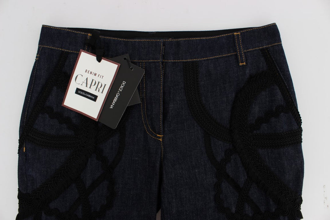 Dolce &amp; Gabbana Blue Denim Cotton Capri Torero Jeans