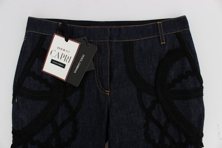Dolce &amp; Gabbana Blue Denim Cotton Capri Torero Jeans