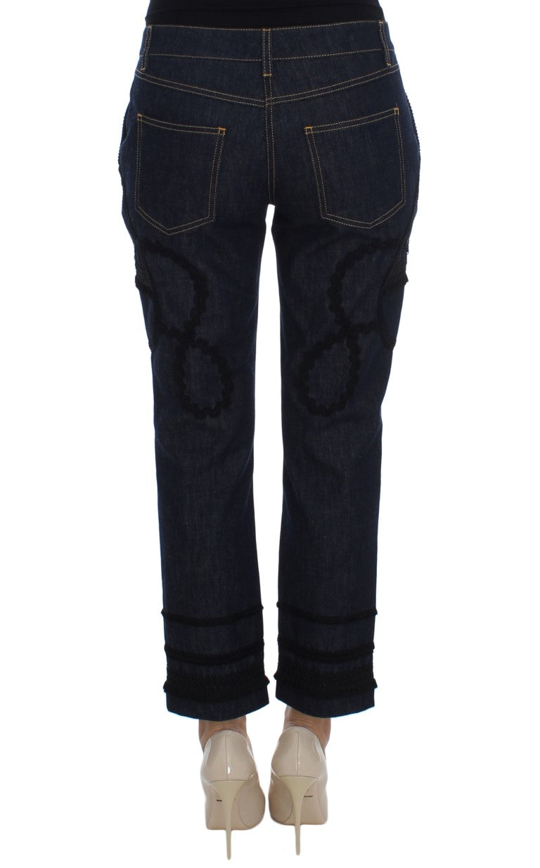 Dolce &amp; Gabbana Blue Denim Cotton Capri Torero Jeans