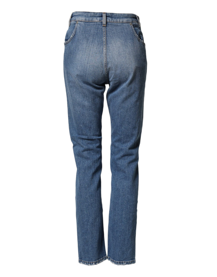Dolce &amp; Gabbana Blue Distressed Washed Cotton Denim Jeans