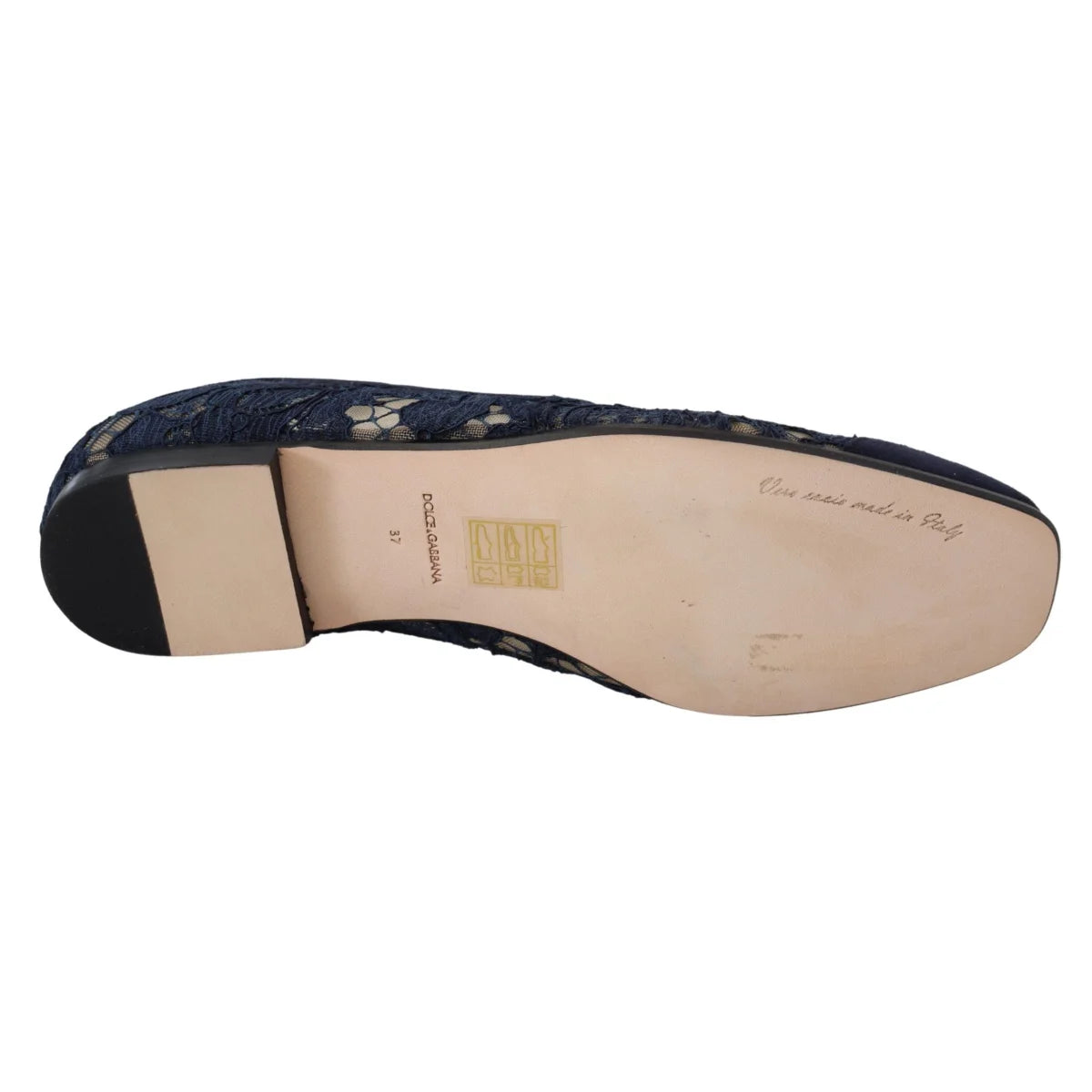 Dolce & Gabbana Blue Floral Lace Slip Ons Loafers Flats Shoes