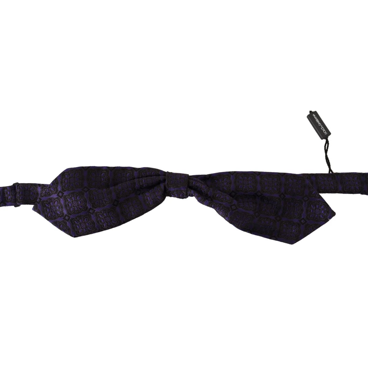 Dolce & Gabbana Blue Geometric Silk Adjustable Neck Papillon Tie