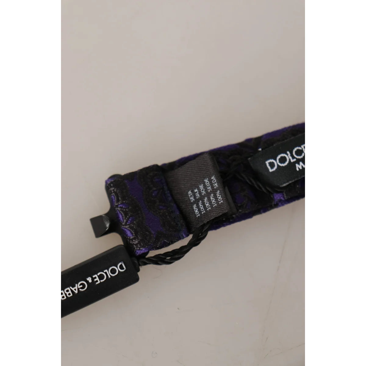 Dolce & Gabbana Blue Geometric Silk Adjustable Neck Papillon Tie