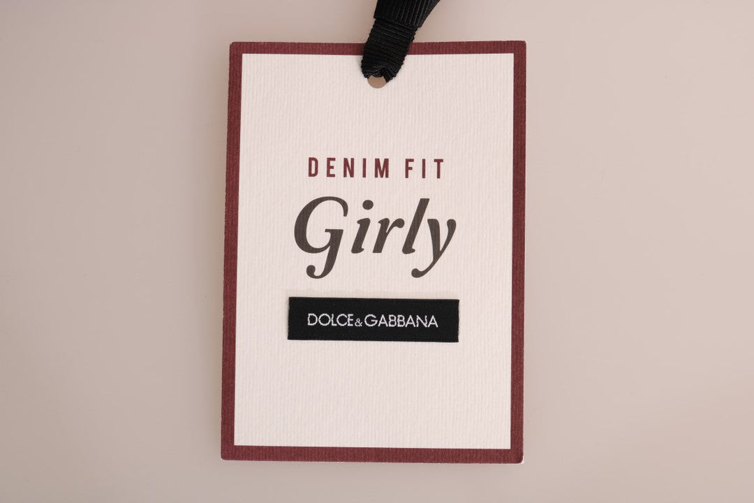 Dolce &amp; Gabbana Blue Girly Striped Cotton Jeans