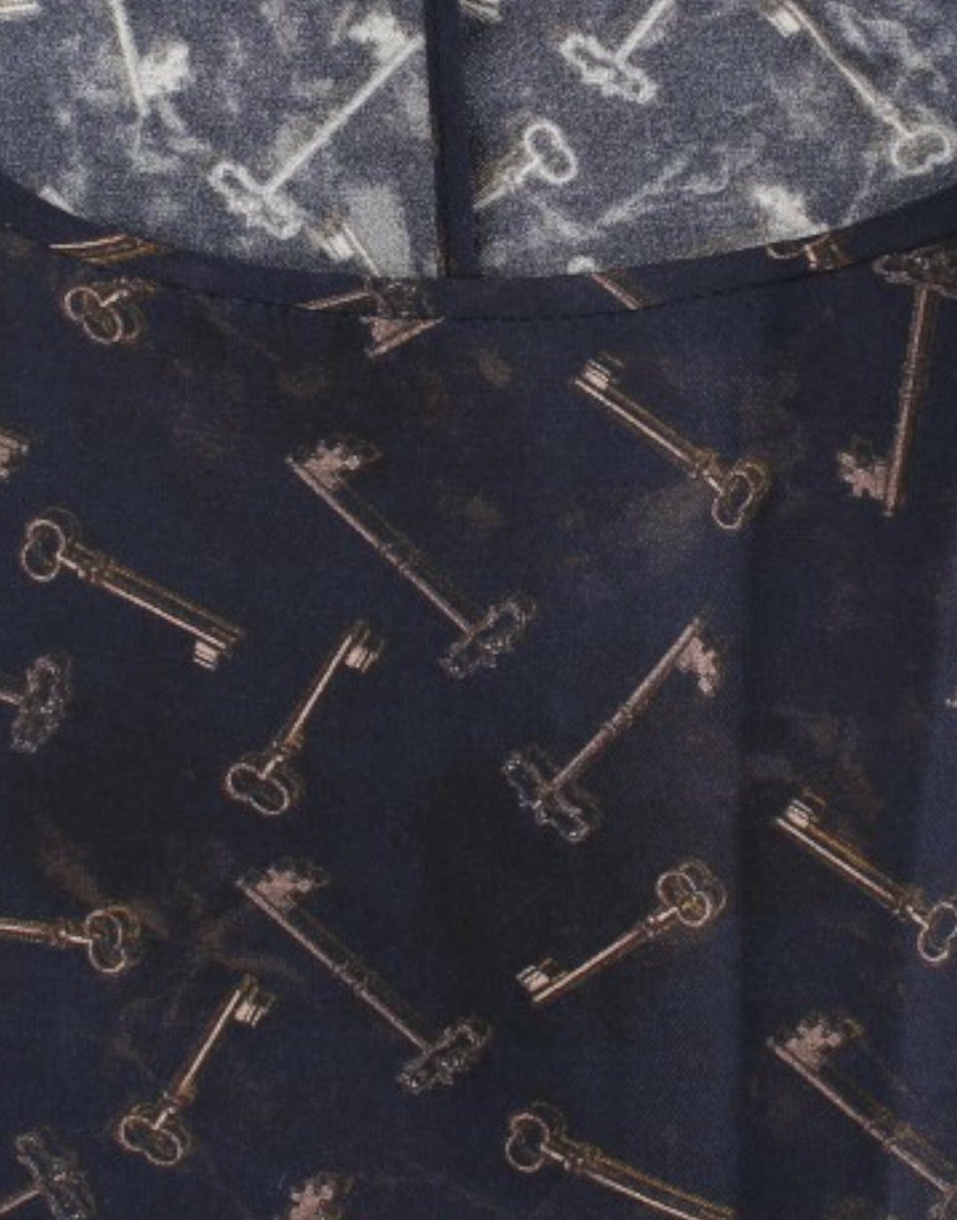 Dolce &amp; Gabbana - Blue gold key print silk blouse