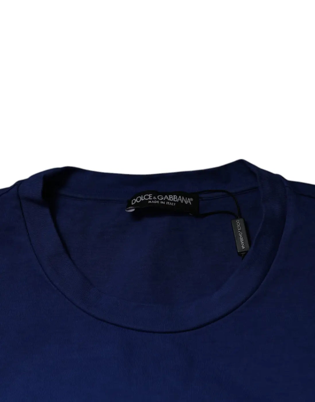 Dolce &amp; Gabbana Blue Graphic Print Cotton Crew Neck T-shirt
