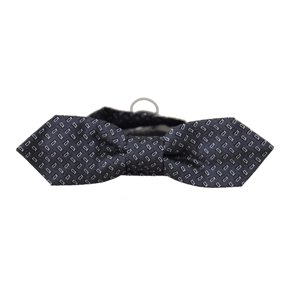 Dolce & Gabbana Blue Gray Polka Dot 100% Silk Neck Papillon Tie