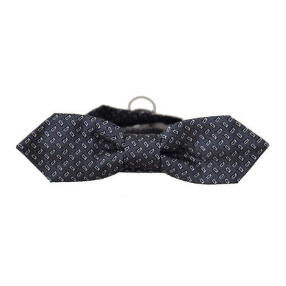 Dolce & Gabbana Blue Gray Polka Dot 100% Silk Neck Papillon Tie