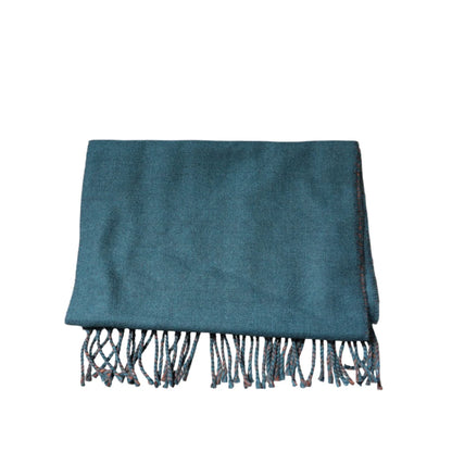 Dolce & Gabbana Blue Green Mens Wool Wrap Scarf