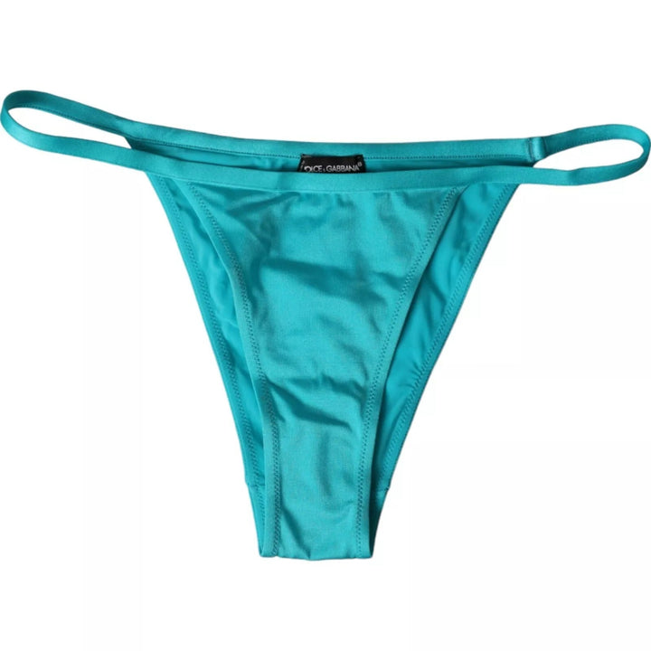 Dolce &amp; Gabbana Blue Green Nylon Beachwear Swimwear Bottom Bikini - Women’s Classic Bikinis