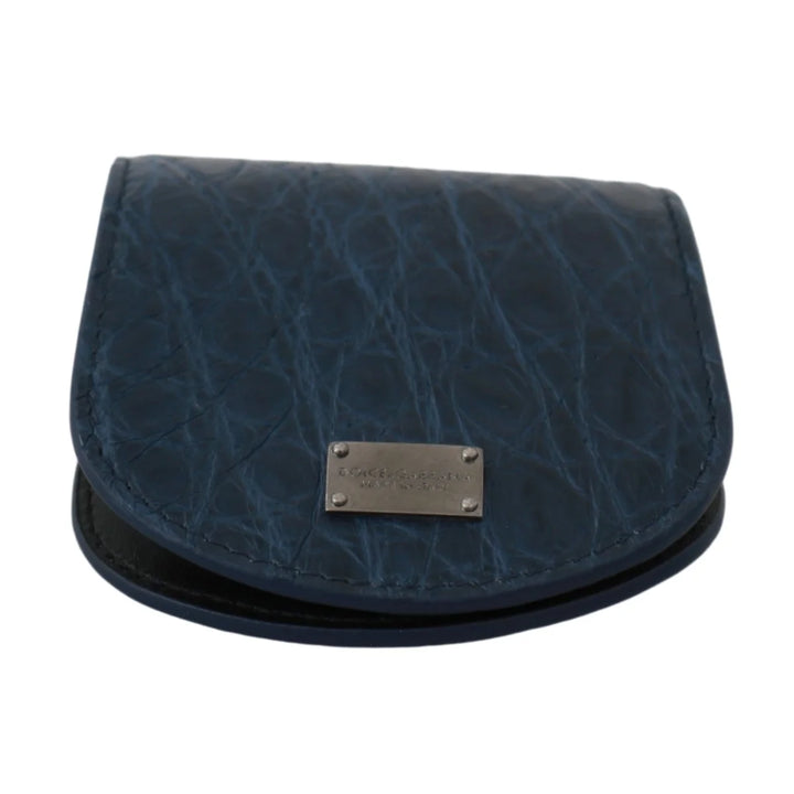 Dolce & Gabbana Blue Holder Pocket Wallet Exotic Skin Condom Case