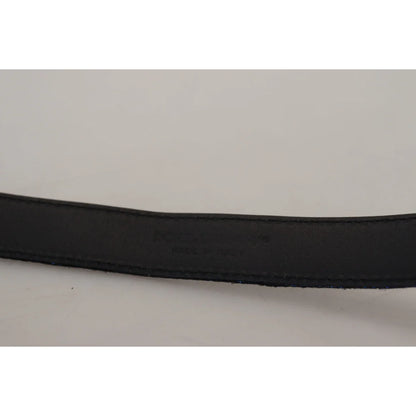 Dolce & Gabbana Blue Jacquard Stripe Silver Buckle Belt