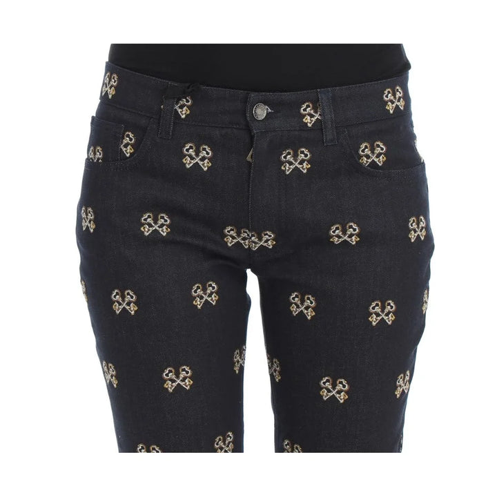 Dolce & Gabbana Blue Key Embroidered Slim Fit KATE Jeans