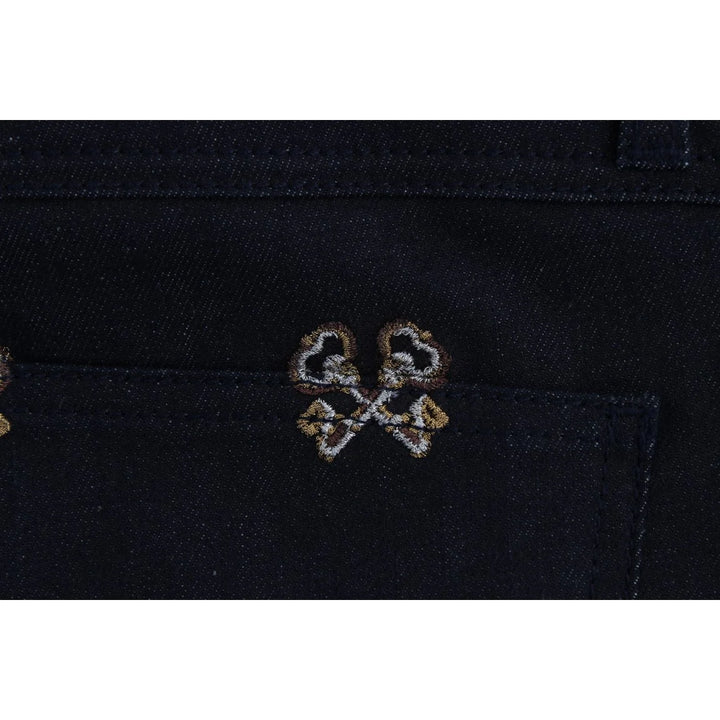 Dolce & Gabbana Blue Key Embroidered Slim Fit KATE Jeans