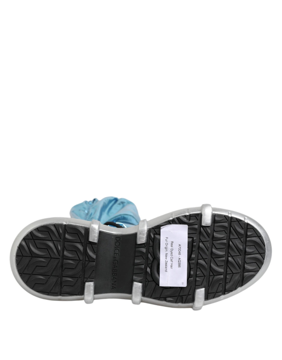 Dolce &amp; Gabbana Blue Lace Up Over the Knee Socks Men Boots Shoes