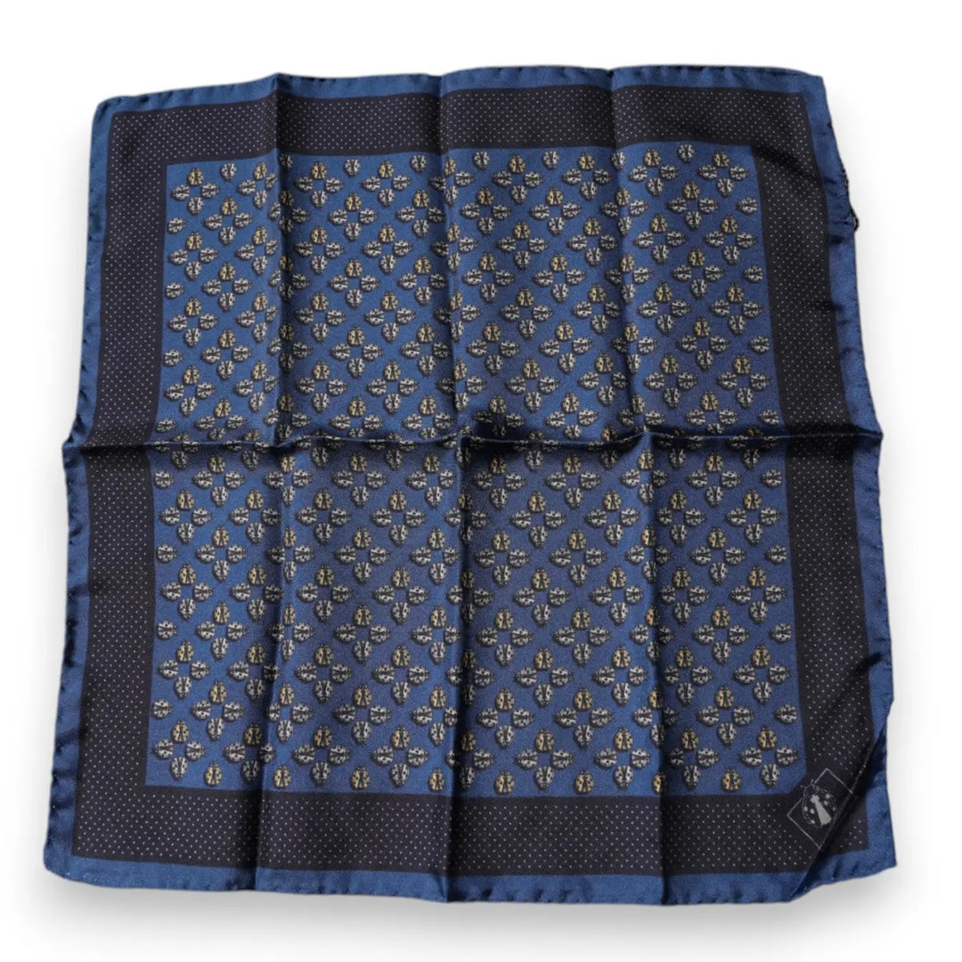 Dolce &amp; Gabbana Blue Lady Bug Silk Square Handkerchief Scarf
