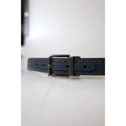 Dolce Gabbana Blue Leather Belt High Quality Statement &