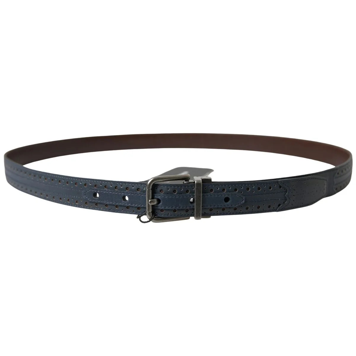 Dolce Gabbana Blue Leather Belt High Quality Statement &