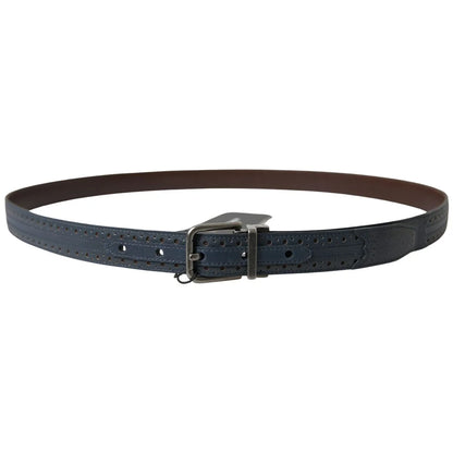 Dolce Gabbana Blue Leather Belt High Quality Statement &