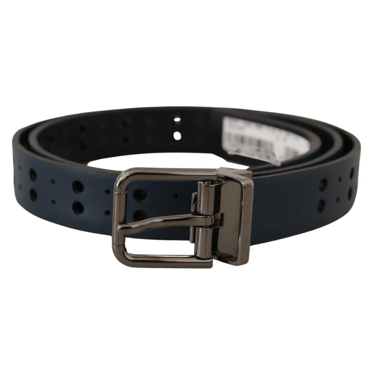 Dolce Gabbana Blue Leather Belt Italian Luxury Power Piece &