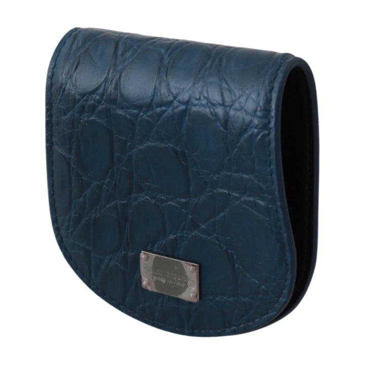 Dolce & Gabbana Blue Leather Holder Pocket Condom Case