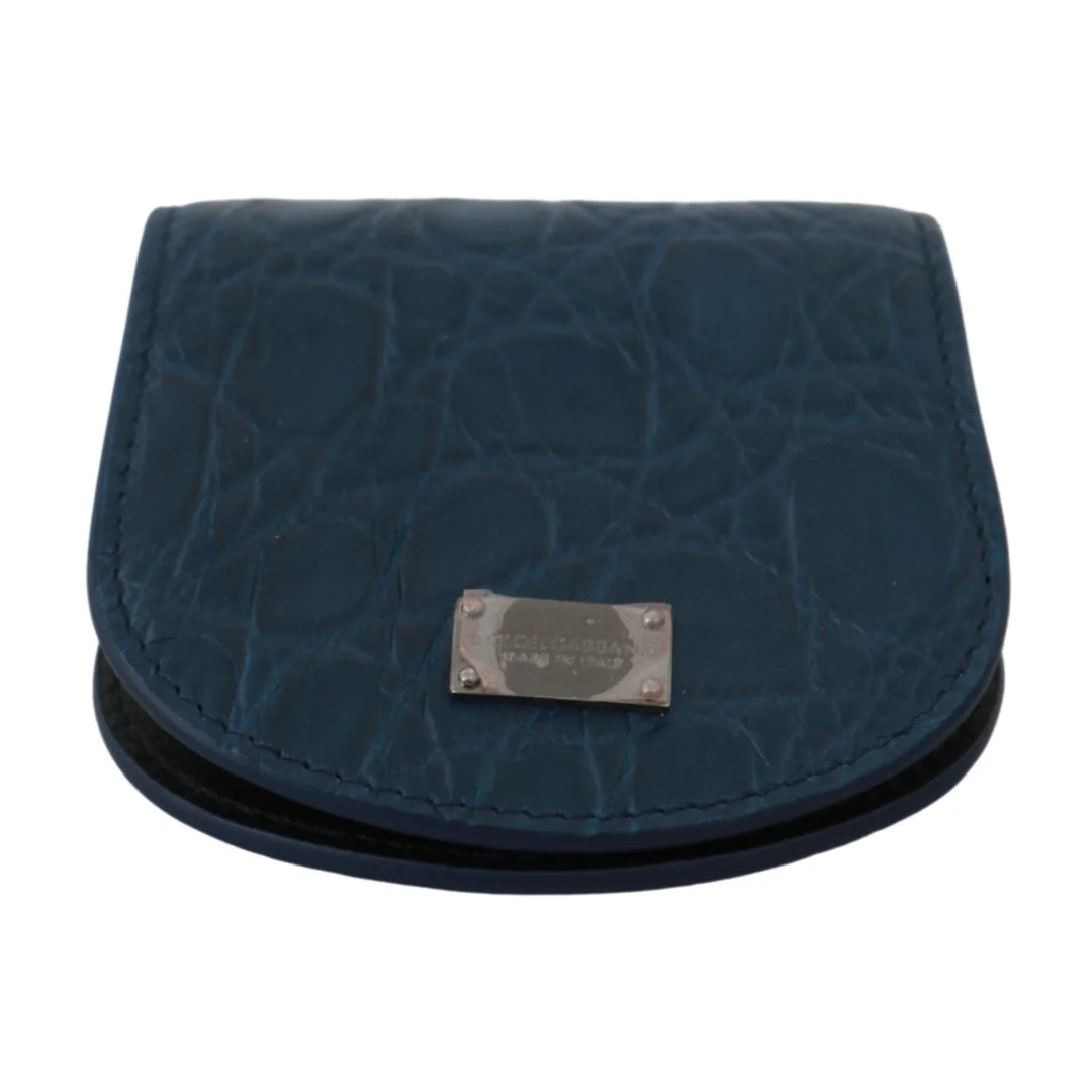 Dolce & Gabbana Blue Leather Holder Pocket Condom Case