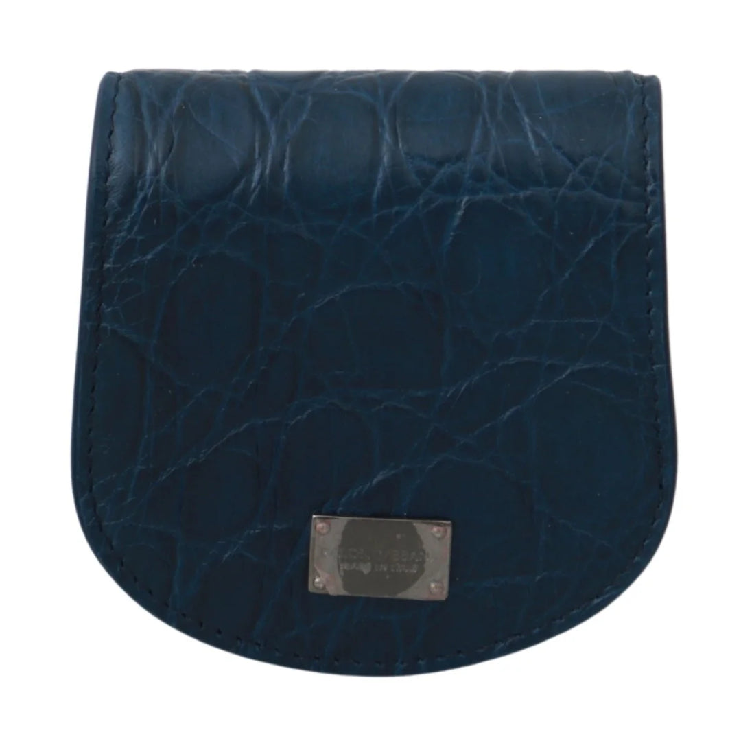 Dolce & Gabbana Blue Leather Holder Pocket Condom Case