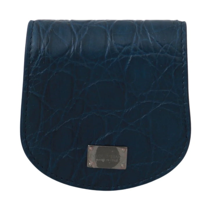 Dolce & Gabbana Blue Leather Holder Pocket Condom Case