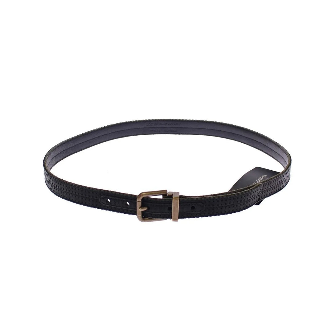 Dolce & Gabbana Blue Leather Logo Belt