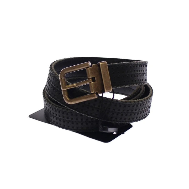 Dolce & Gabbana Blue Leather Logo Belt