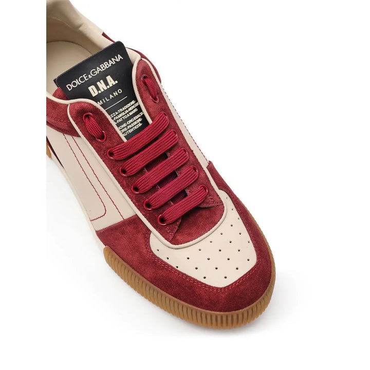 Dolce &amp; Gabbana Blue Leather Low Top Sneakers