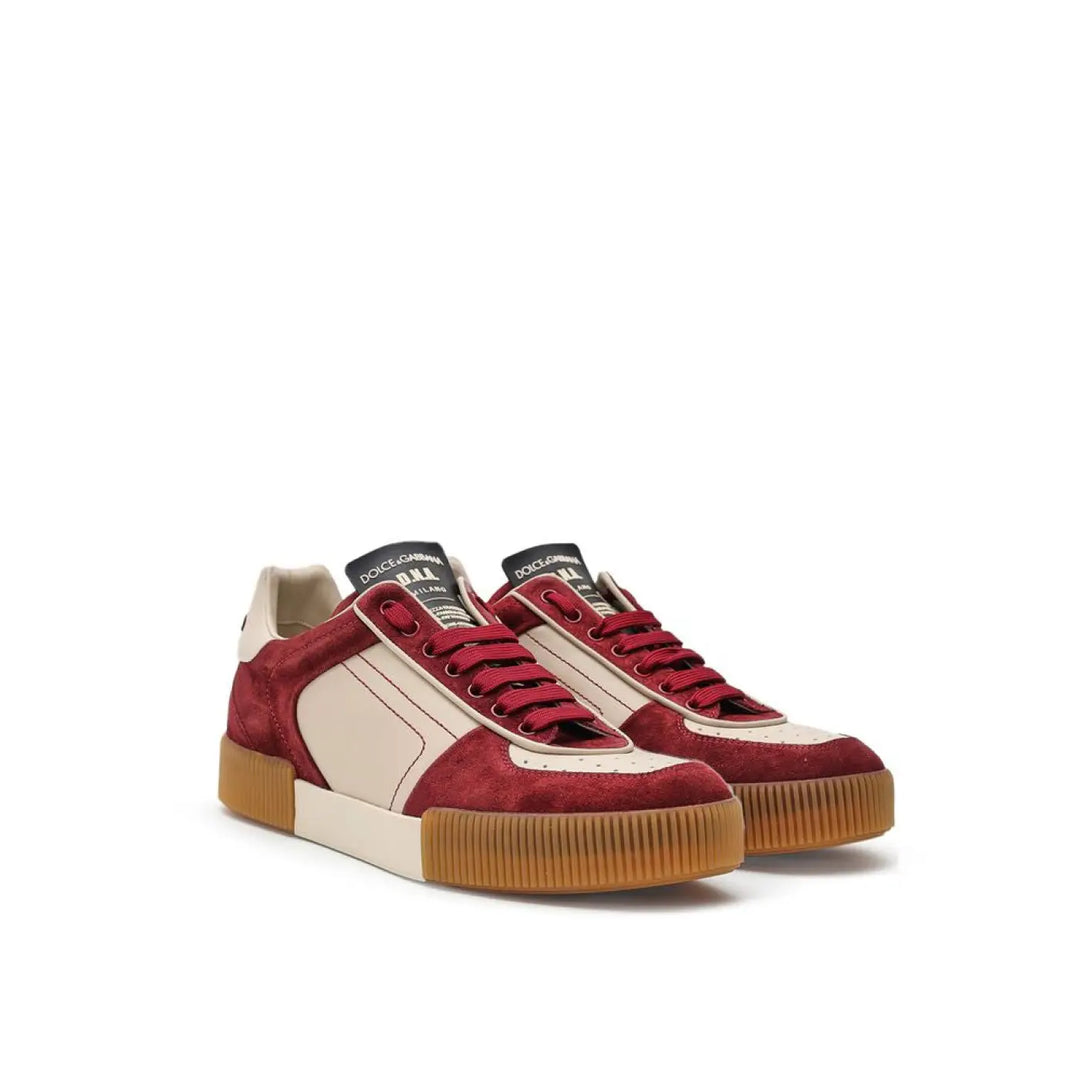 Dolce &amp; Gabbana Blue Leather Low Top Sneakers